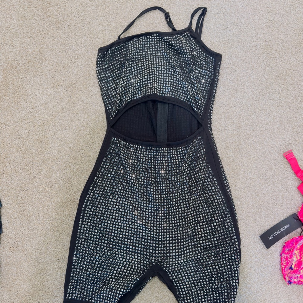 Dolls kill rhinestone jumpsuit
